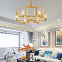 Decorative Contemporary luxury decorative Gold Metal frame Chandelier Pendant Lamp